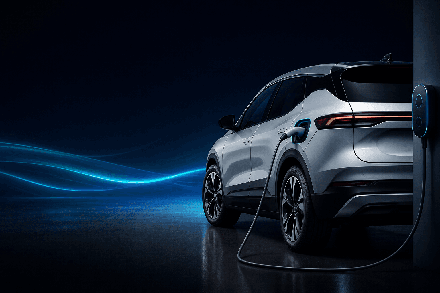 Electric vehicle connected to a home charger